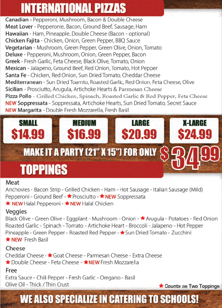 Internationals and Toppings